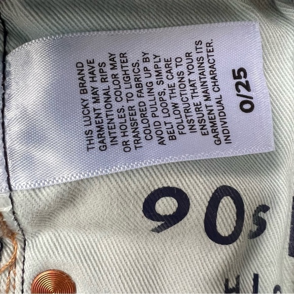 Lucky Brand 90s Loose High Rise Straight Button Fly Retro Jeans, Size 0 / 25 - Picture 9 of 13